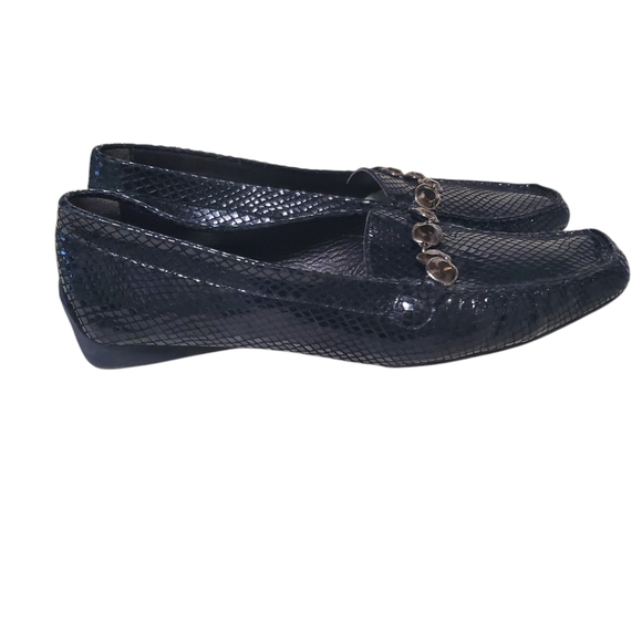 Stuart Weitzman Jewel & Leather Comfort Loafer Flat Python - Picture 7 of 14
